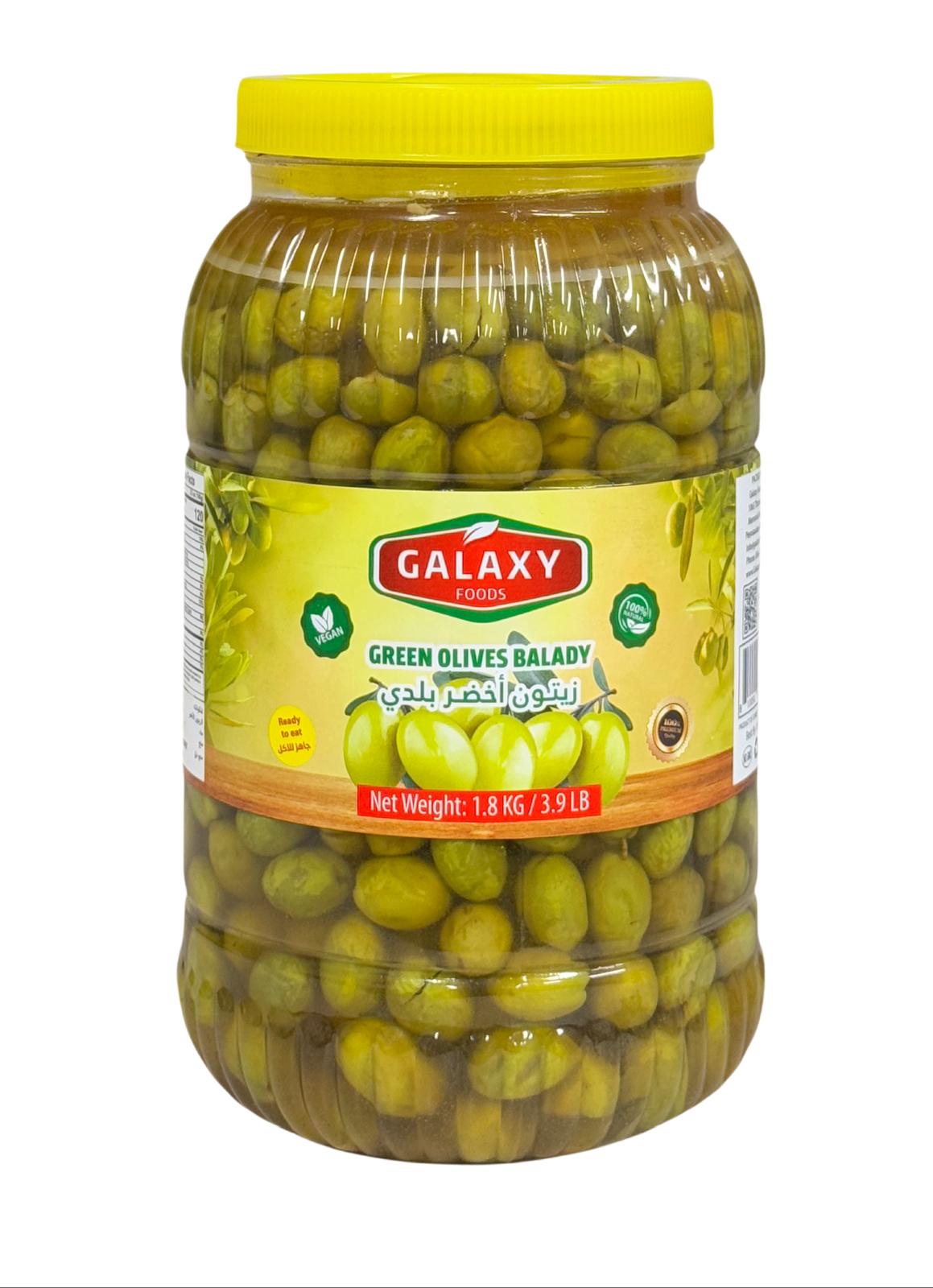 EP-1077600 GREEN OLIVES BALADY 1.8KG | GALAXY FOODS