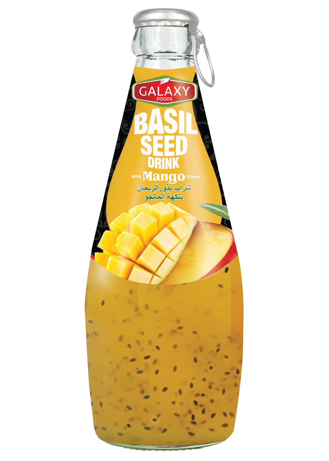 HS-1139002 BASIL SEED DRINK WITH MANGO FLAVOR, 290ML | GALAXY FOODS