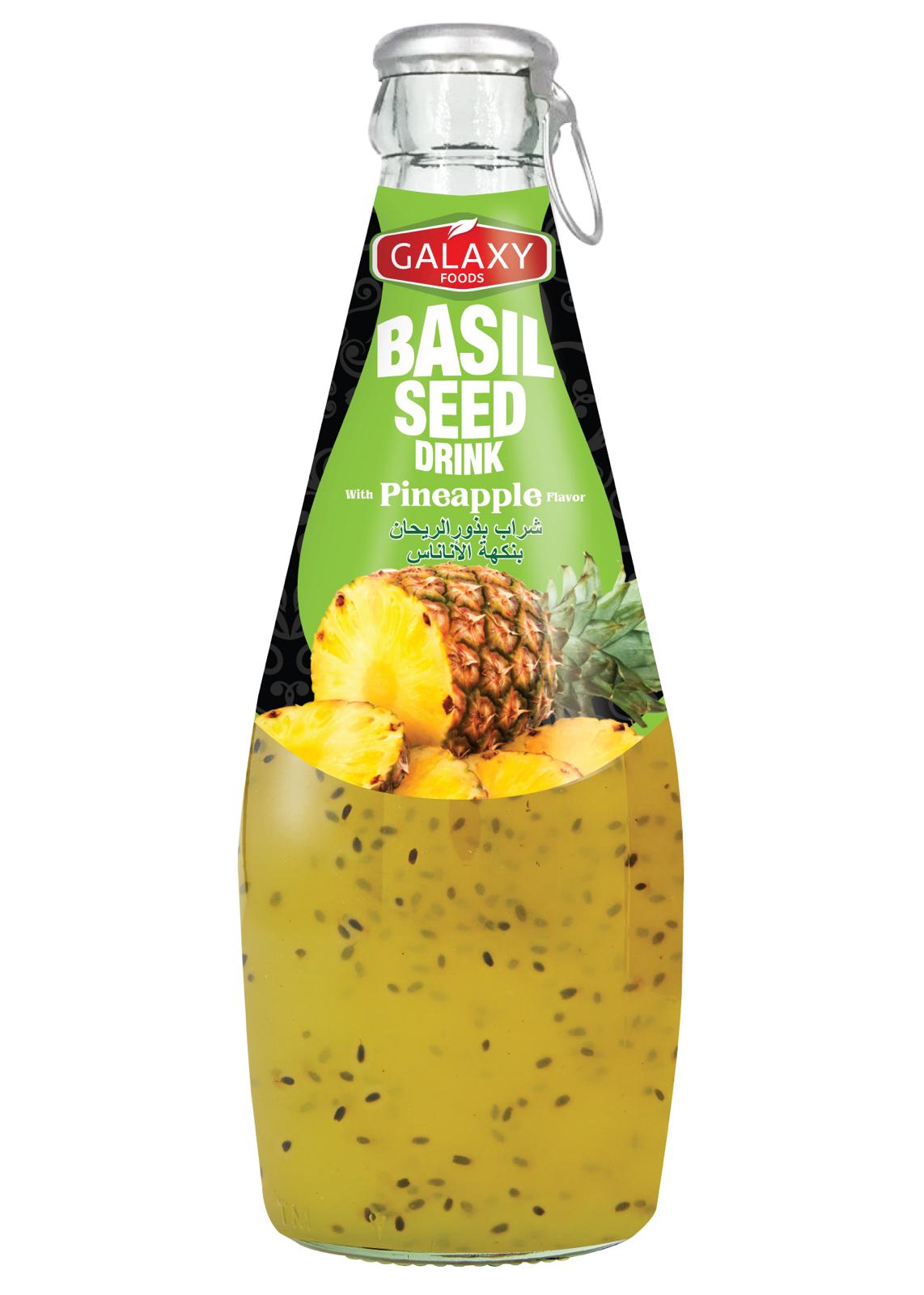 HS-1139003 BASIL SEED DRINK WITH PINEAPPLE FLAVOR, 290ML | GALAXY FOODS
