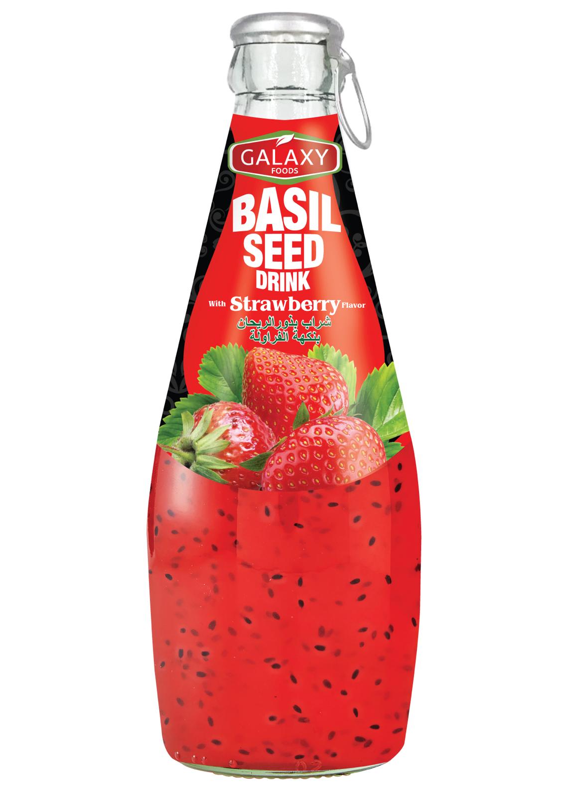 HS-1139004 BASIL SEED DRINK WITH STRAWBERRY FLAVOR, 290ML | GALAXY FOODS