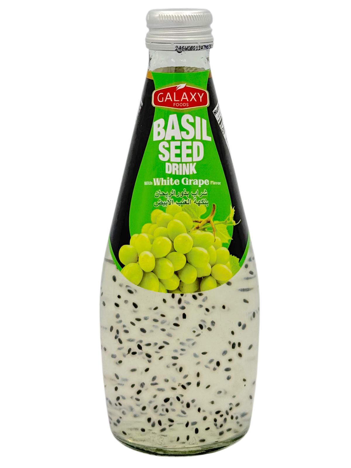 HS-1139007 BASIL SEED DRINK WITH WHITE GRAPE FLAVOR, 290ML | GALAXY FOODS
