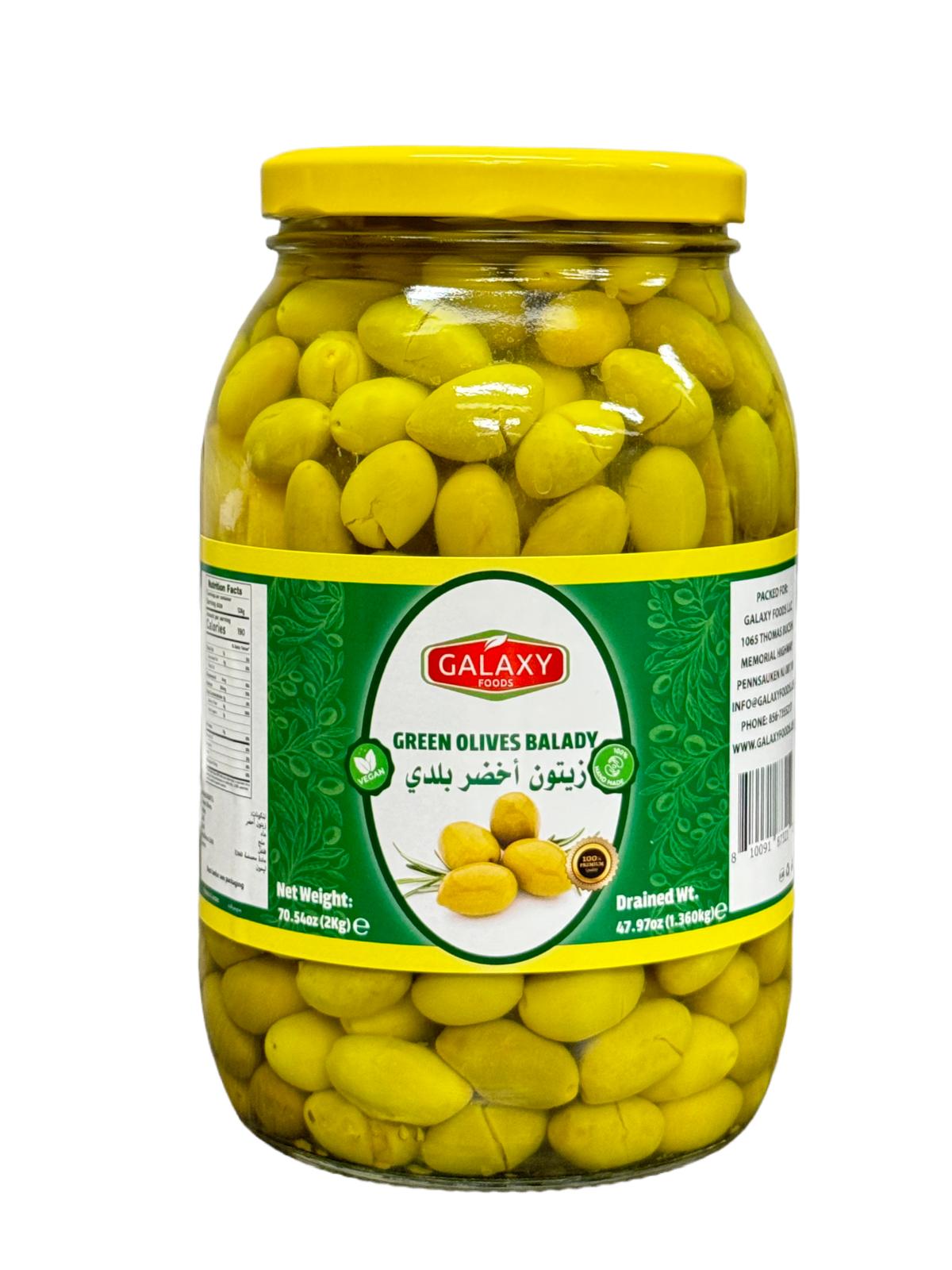 GREEN OLIVES BALADY 2KG | GALAXY FOODS