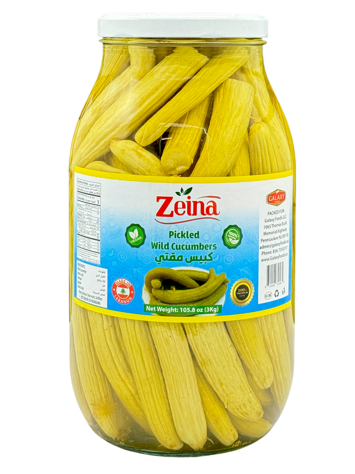 EP-1075907 PICKLED WILD CUCUMBER 3KG | ZEINA